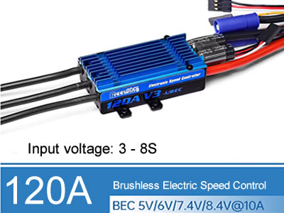 Freewing 120A V3 ESC Brushless Speed Control with Reverse Brake Function